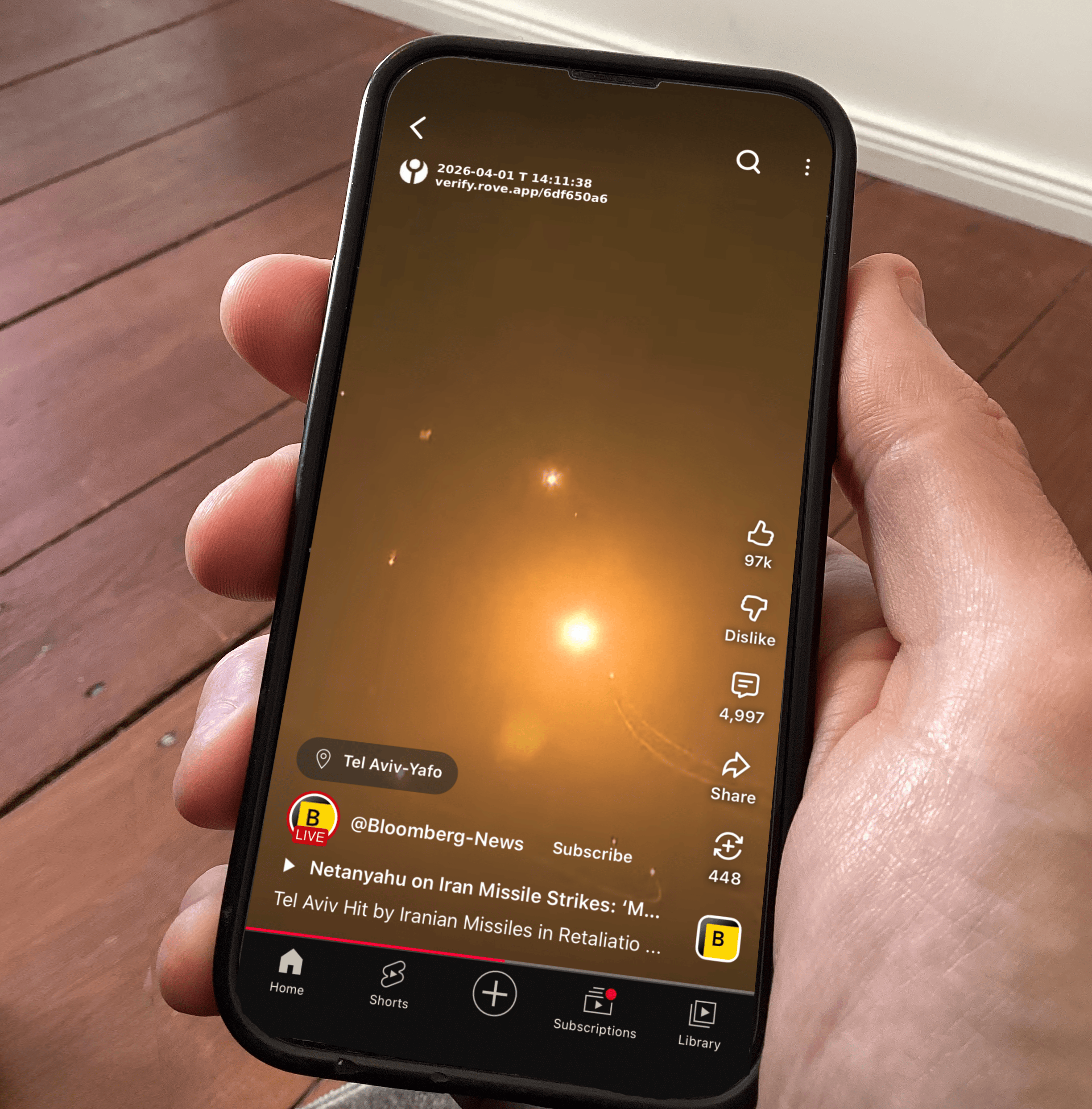 Verified video with timestamp